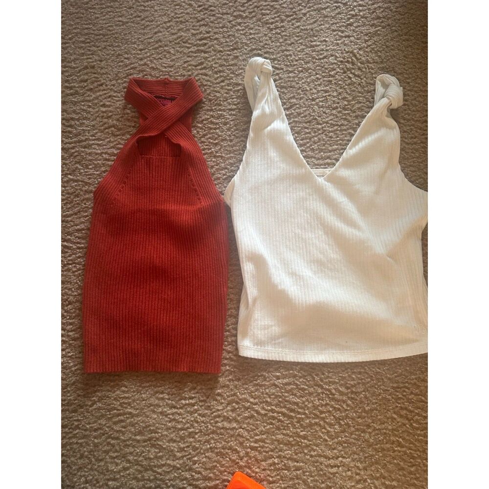 Miss Me White Tank Top and Rock & Roll Tank Top Size Small